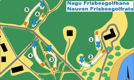 Nauvon frisbeegolfrata ratakartta