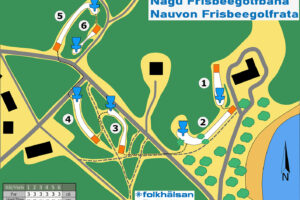 Nauvon frisbeegolfrata ratakartta