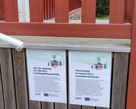 Projektskylten uppsatt